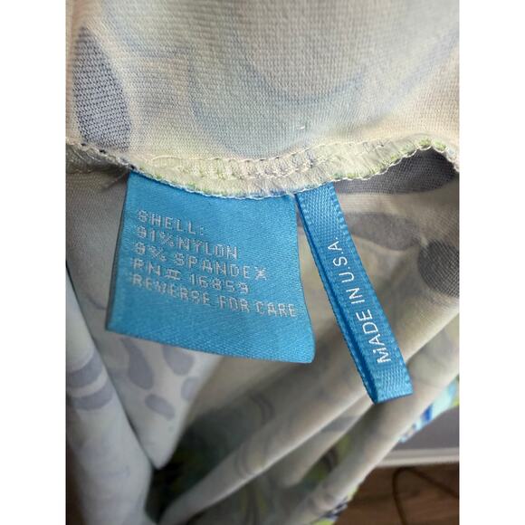 J. Mclaughlin Gisel Catalina Cloth Dress Blue Green Geometric Sheath Sz XL - Picture 9 of 10